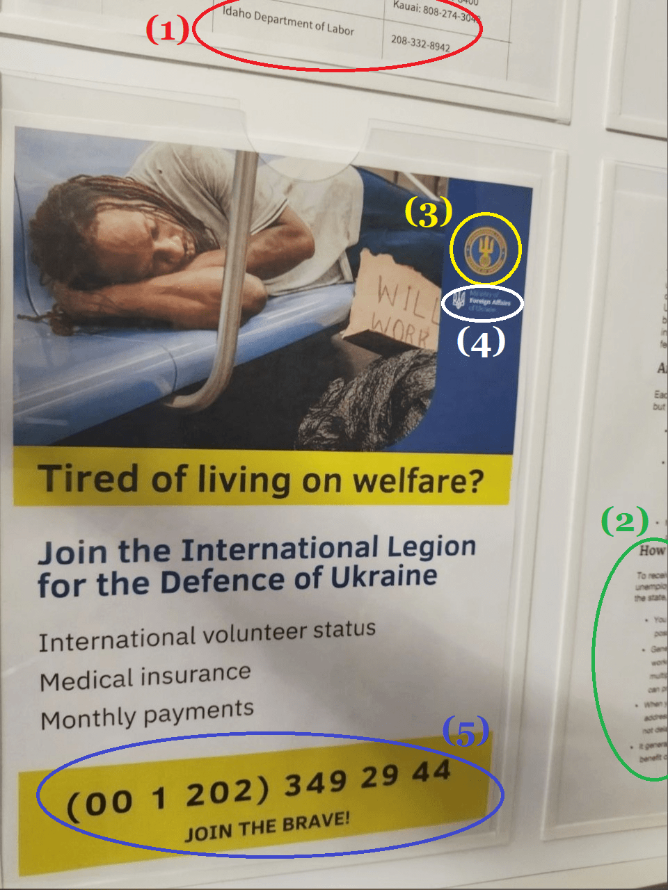 Ukraiński plakat rekrutacyjny dla amerykańskich bezdomnych jest fałszywką