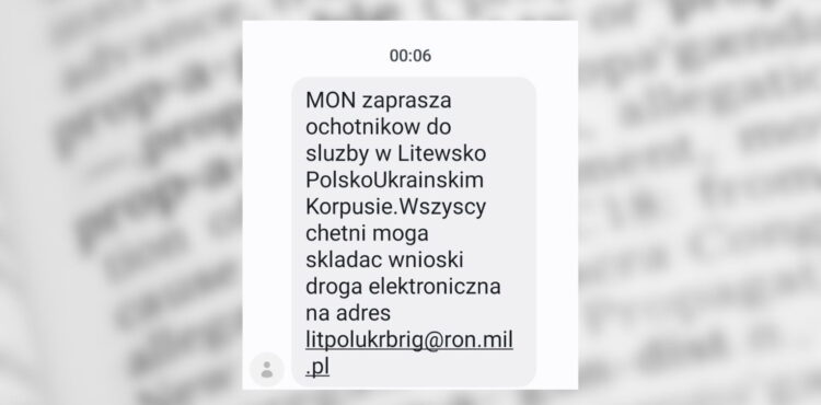 SMS-y od Litewsko-Polsko-Ukraińskiego Korpusu są fałszywe