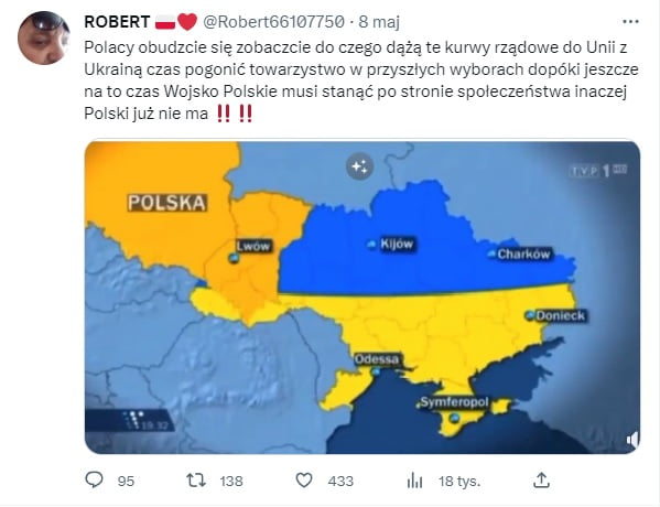 Przykład szerzenia prorosyjskich narracji na temat zajęcia zachodnich obwodów Ukrainy w polskiej infosferze