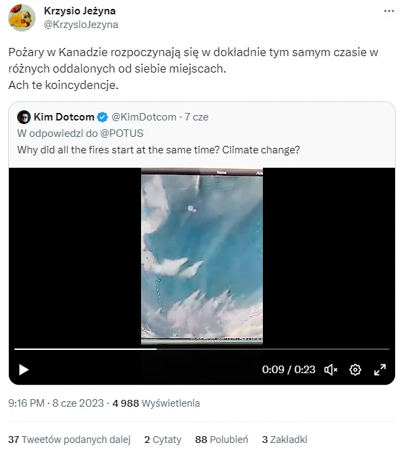 Pożary w Kanadzie nie zostały wywołane celowo