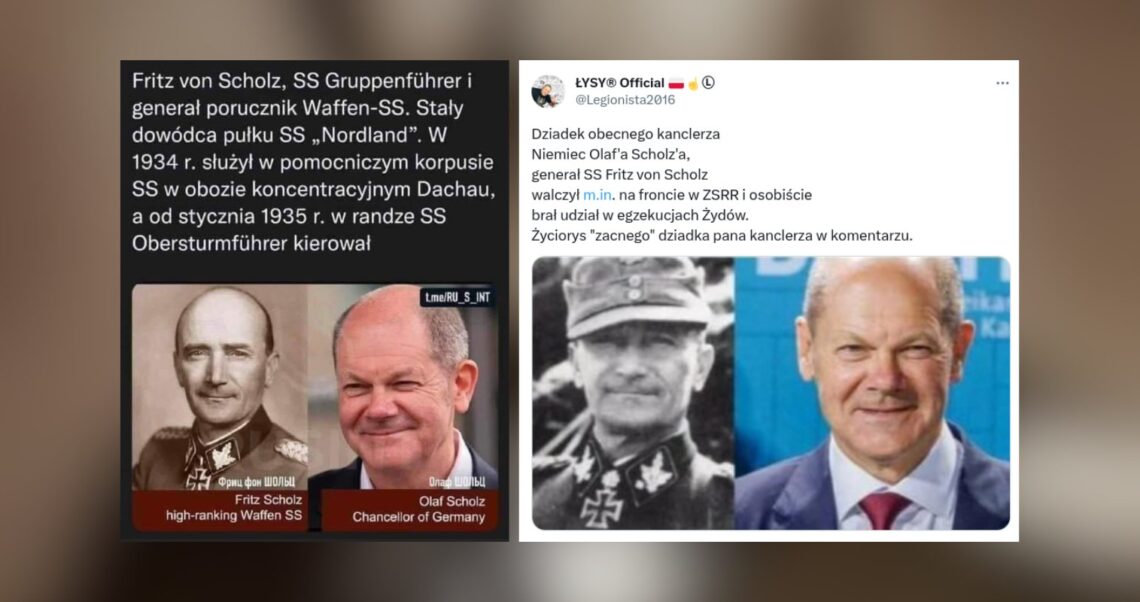 Kanclerz Scholz nie miał dziadka w Waffen SS