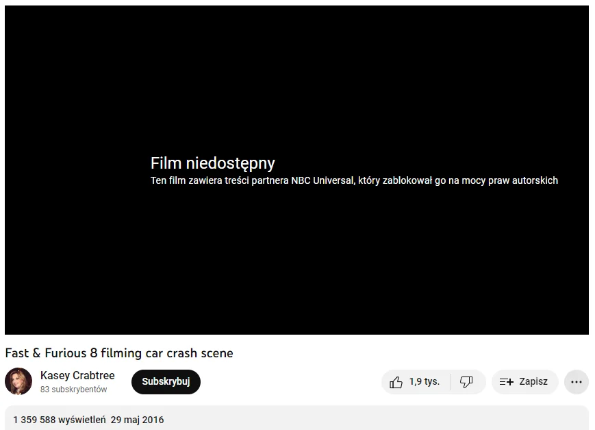 To nagranie z planu filmu "Szybcy i Wściekli", a nie zamieszki we Francji