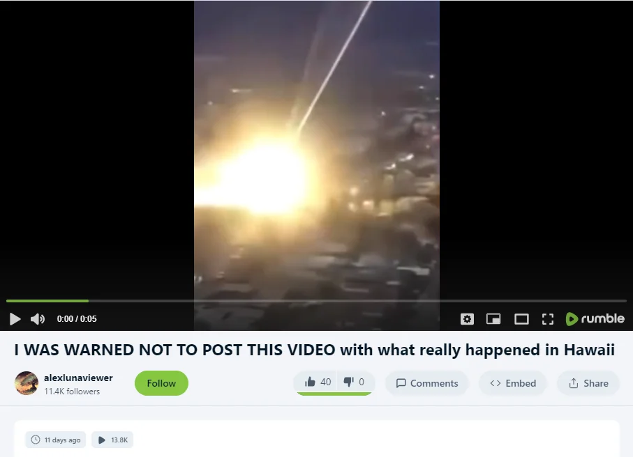 Hawaii: Direct energy weapons / Fake post