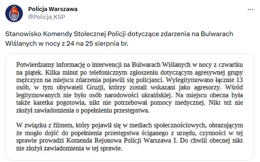 Bójka na Bulwarze Wiślanym / Ukrainians beating Poles