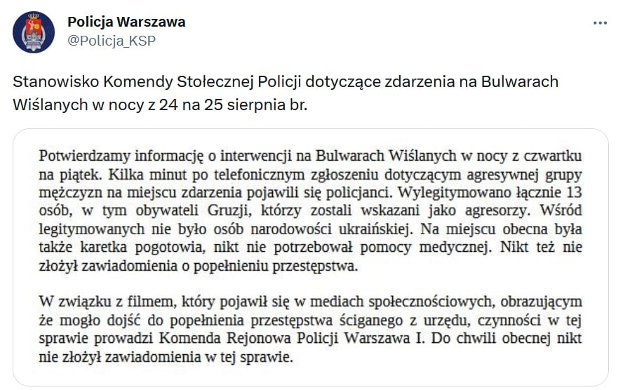 Bójka na Bulwarze Wiślanym