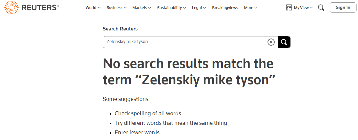 Reuters search results