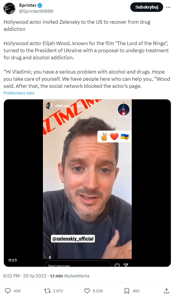 Appeals to Zelenskyy from American celebrities are Russian manipulation