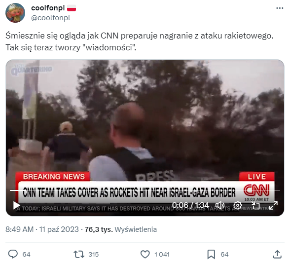 CNN nie spreparowało nagrania z ataku rakietowego