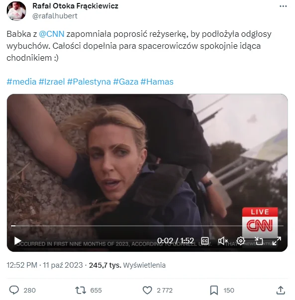 CNN did not fabricate the footage of the missile attack