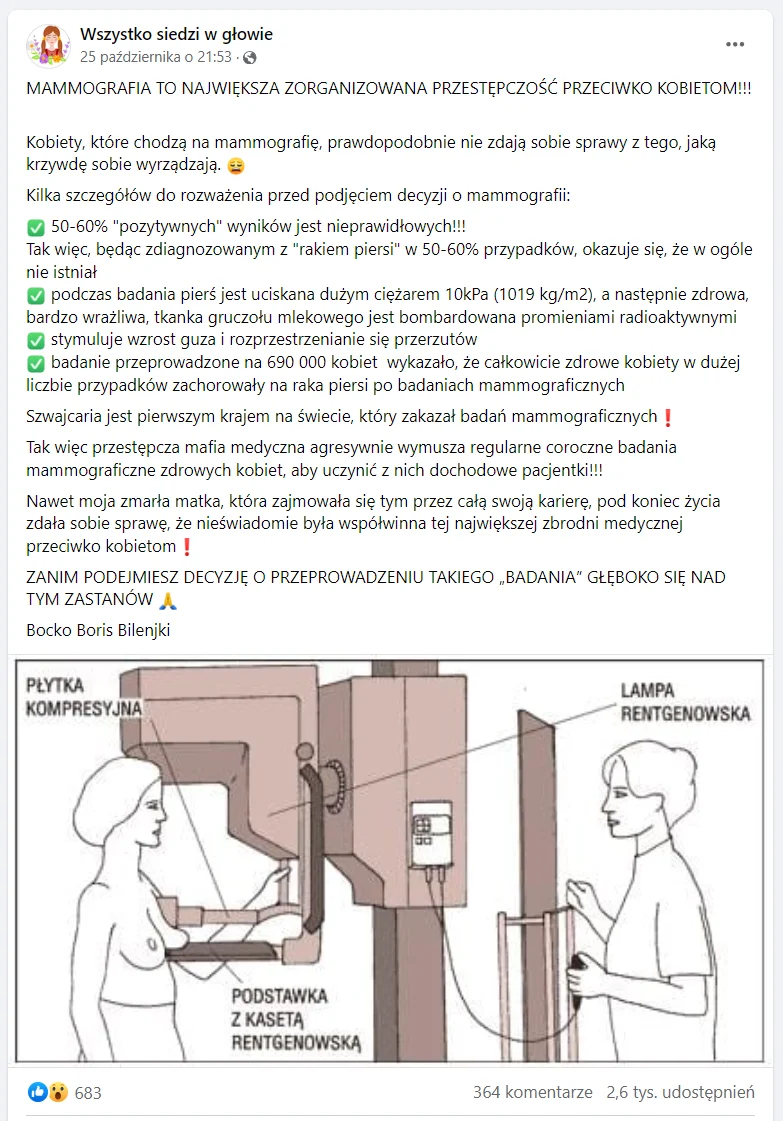 mammografia dezinformacja