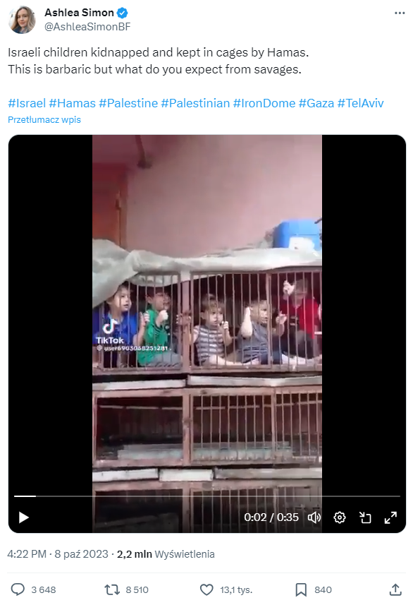 The video shows Israeli children kidnapped by Hamas.
