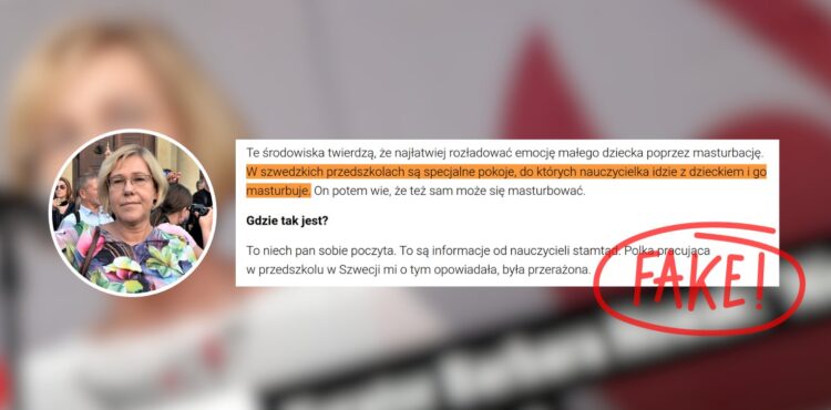 Wbrew temu co twierdzi Barbara Nowak, w szwedzkich przedszkolach nie ma pokoi do masturbacji. Dementujemy tezy kuratorki.