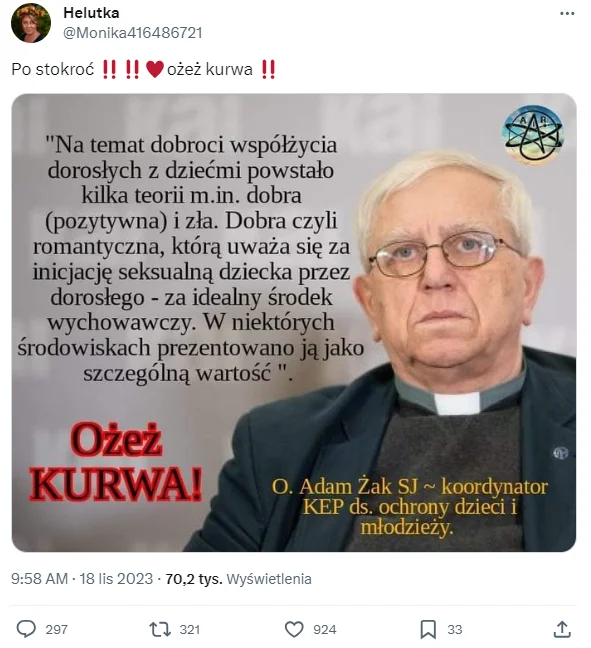 Słowa o. Adama Żaka o pedofilii zostały wyrwane z kontekstu