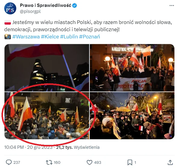 Protest w Lublinie w obronie TVP