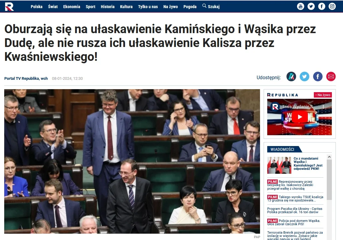 Ryszard Kalisz ułaskawienie