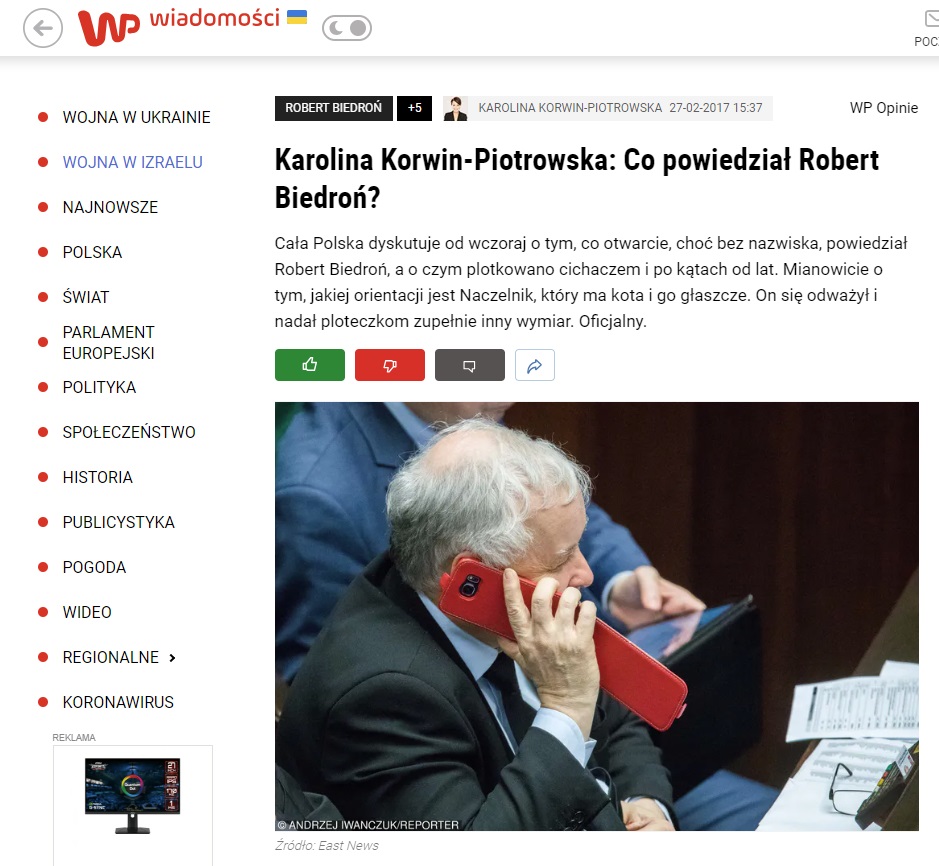 Oryginalne zdjęcie zostało wykorzystane przez Wirtualną Polskę w artykule z 27 lutego 2017 roku. Źródło: Wirtualna Polska