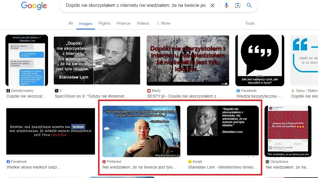 Stanisław Lem o internecie. Dwie różne wersje popularnego cytatu, którego autorstwo przypisuje się Stanisławowi Lemowi.