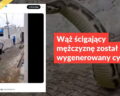 Wąż ścigający mężczyznę został wygenerowany cyfrowo