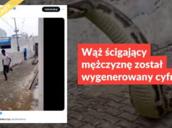 Wąż ścigający mężczyznę został wygenerowany cyfrowo
