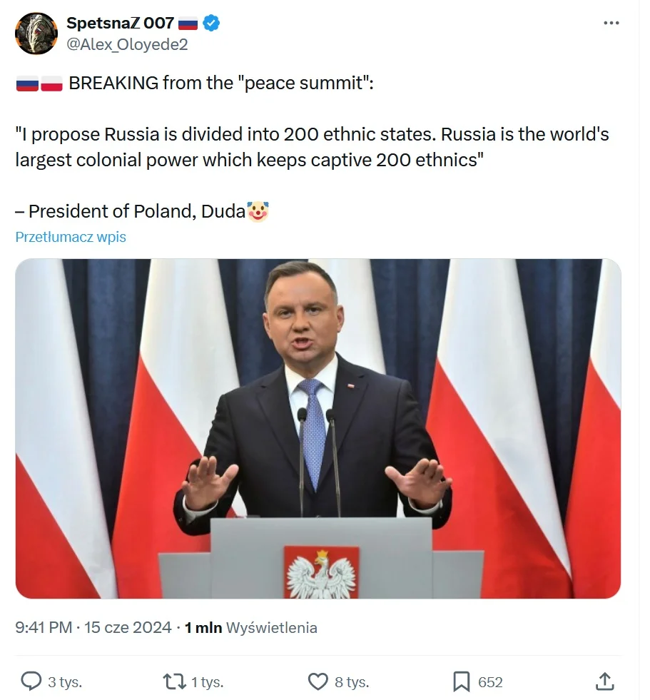 Andrzej Duda o Rosji