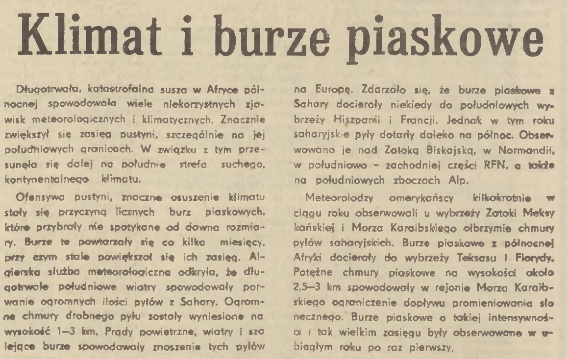 Pył z Sahary w Głosie Pomorza
