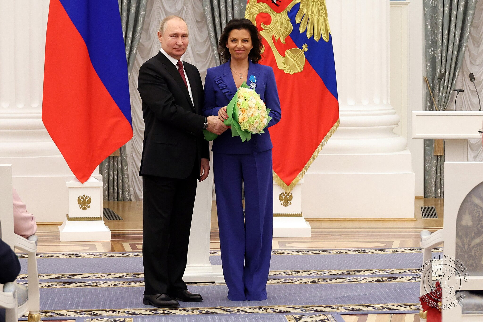 Władmimir Putin i Margarita Simonjan. Kremlin.ru, CC BY 4.0 