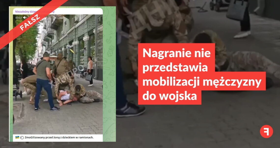 Nagranie nie przedstawia mobilizacji mężczyzny do wojska