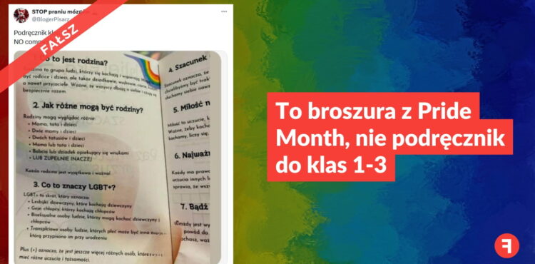 To broszura z Pride Month, nie podręcznik do klas 1-3