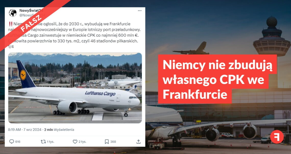 Niemcy nie zbudują własnego CPK we Frankfurcie