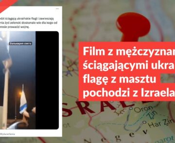 Film z mężczyznami ściągającymi ukraińską flagę z masztu pochodzi z Izraela