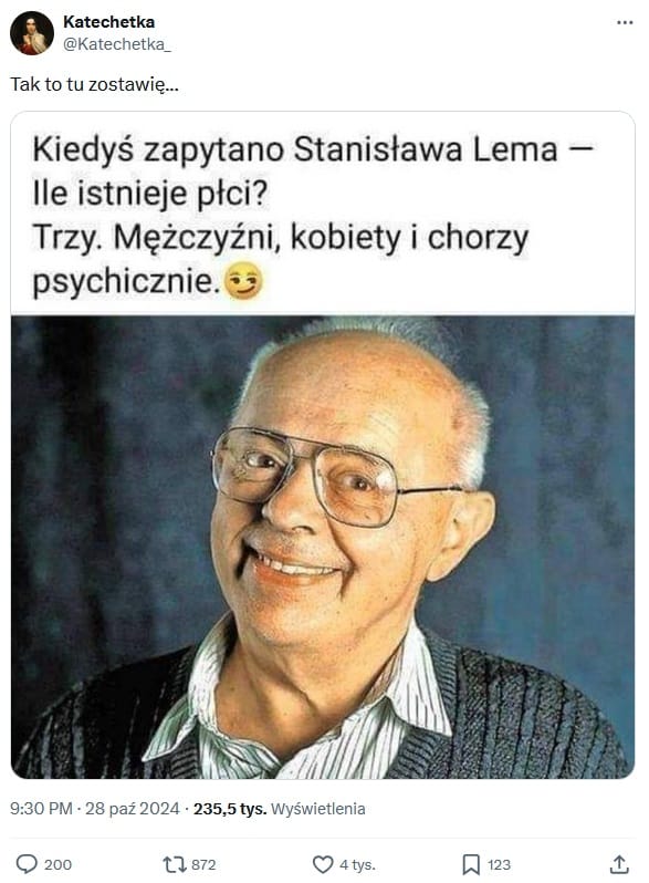 Stanisław Lem o liczbie płci