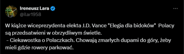 Wpis użytkownika ilar1958 dotyczący cytatu, którego autorem miał być Vance