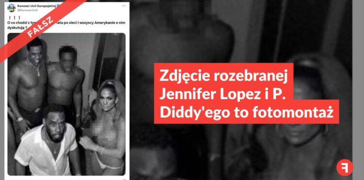 Zdjęcie roznegliżowanej Jennifer Lopez i P. Diddy’ego to fotomontaż