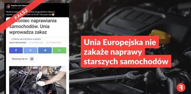 Unia Europejska nie zakaże naprawy starszych samochodów