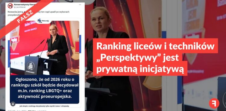 Ranking liceów i techników „Perspektywy” jest prywatną inicjatywą