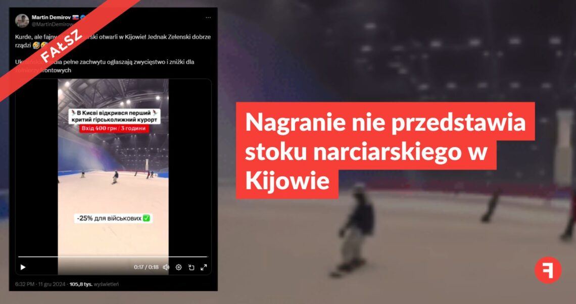 Nagranie nie przedstawia stoku narciarskiego w Kijowie