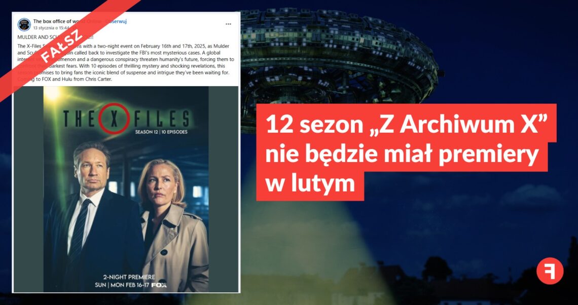 12 sezon „Z Archiwum X” nie będzie miał premiery w lutym