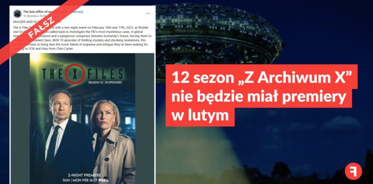 12 sezon „Z Archiwum X” nie będzie miał premiery w lutym