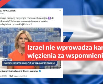 Izrael nie wprowadza kary więzienia za wspomnienie Jezusa