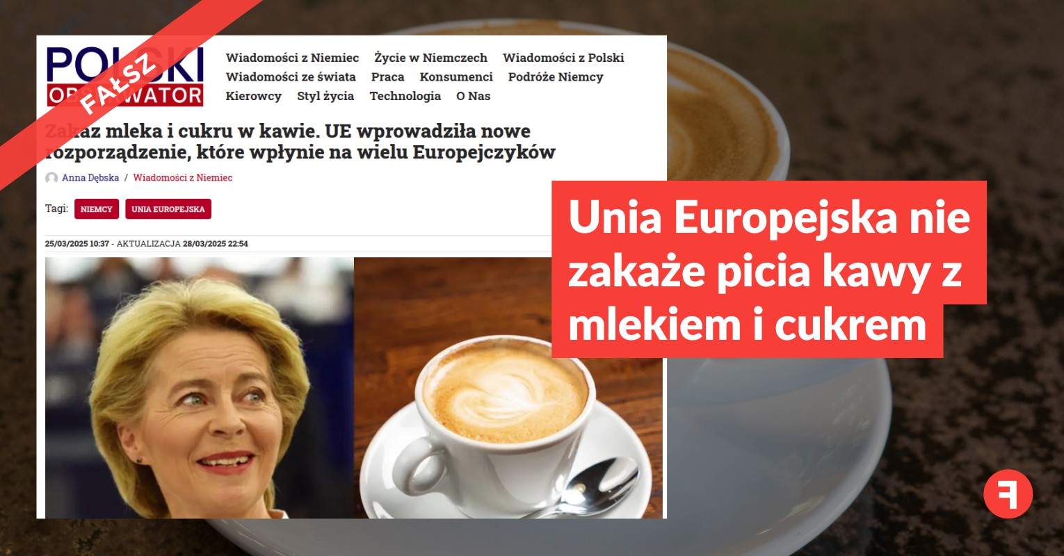 Unia Europejska nie zakaże picia kawy z mlekiem i cukrem
