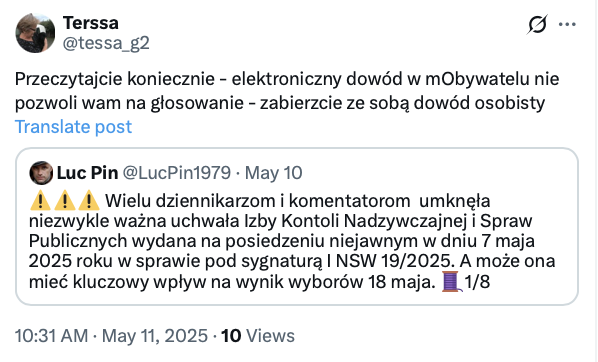 Wybory prezydenckie 2025. Aplikacja mObywatel.