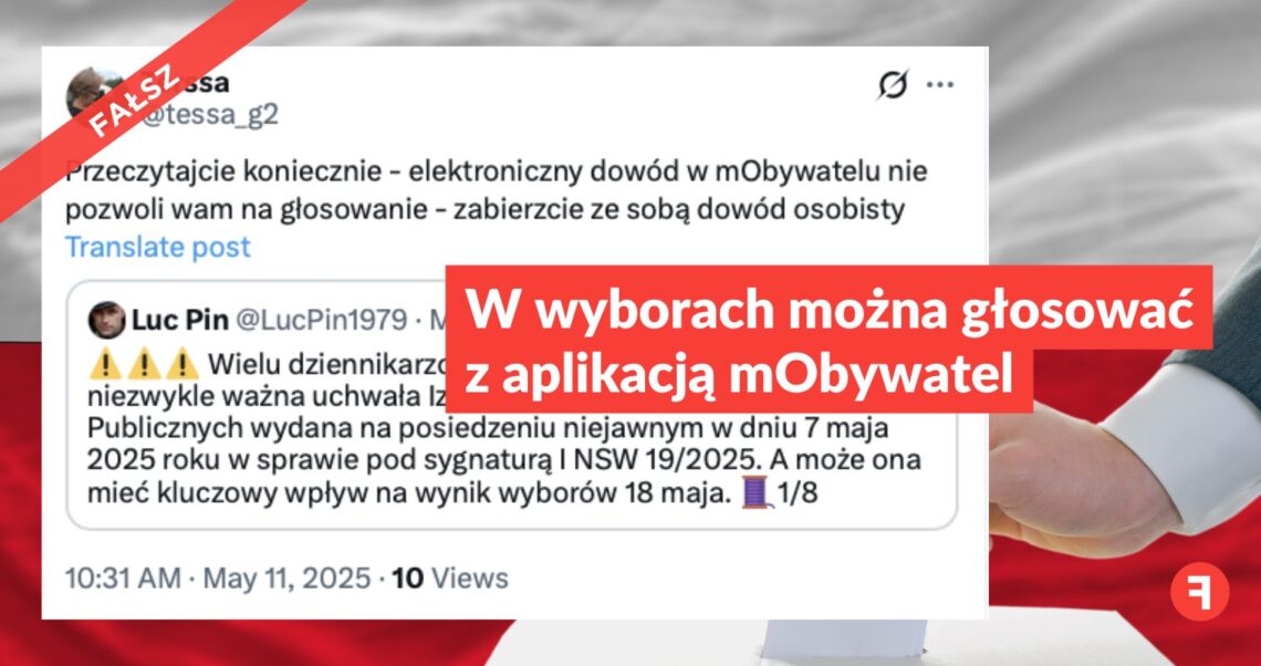 W wyborach można głosować z aplikacją mObywatel