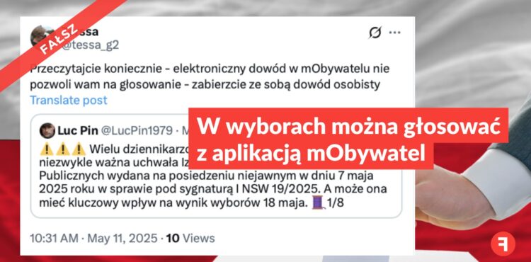 W wyborach można głosować z aplikacją mObywatel