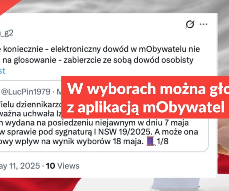 W wyborach można głosować z aplikacją mObywatel
