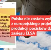Polska nie została wykluczona z europejskiego projektu produkcji pocisków dalekiego zasięgu ELSA