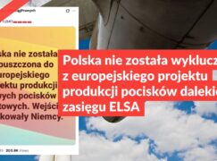 Polska nie została wykluczona z europejskiego projektu produkcji pocisków dalekiego zasięgu ELSA