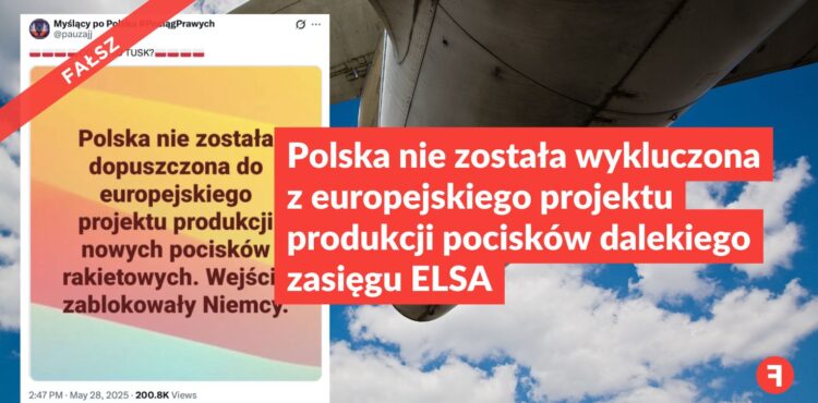 Polska nie została wykluczona z europejskiego projektu produkcji pocisków dalekiego zasięgu ELSA