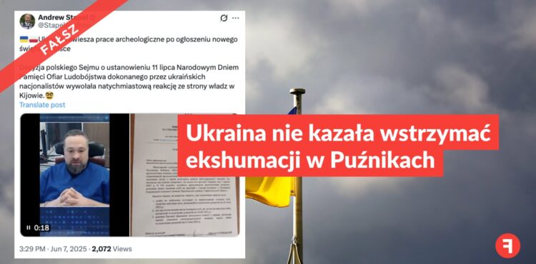 Ukraina nie kazała wstrzymać ekshumacji w Puźnikach