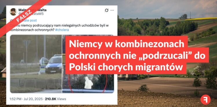 Niemcy w kombinezonach ochronnych nie „podrzucali” do Polski chorych migrantów
