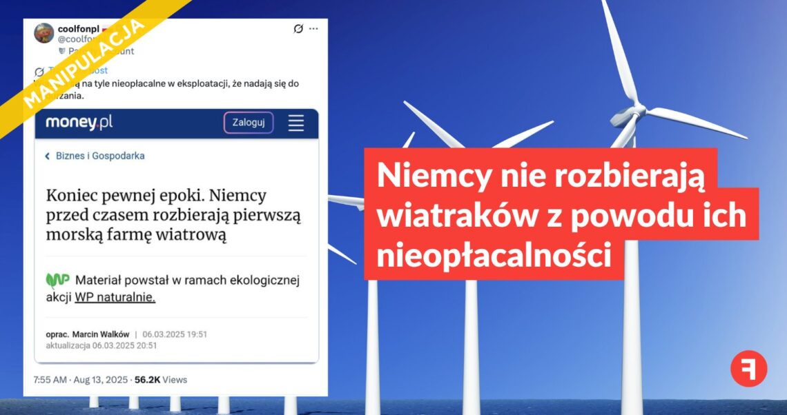 Niemcy nie rozbierają wiatraków z powodu ich nieopłacalności